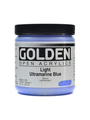 Golden Open Acrylic Colors Light Ultramarine Blue 8 Oz. Jar (7566-5)