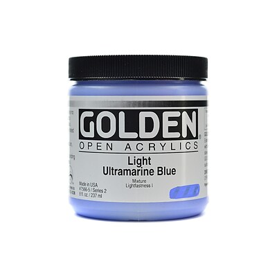 Golden Open Acrylic Colors Light Ultramarine Blue 8 Oz. Jar (7566-5)