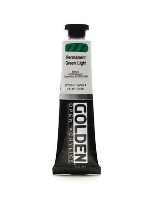 Golden Open Acrylic Colors Permanent Green Light 2 Oz. Tube [Pack Of 2] (2PK-7250-2)