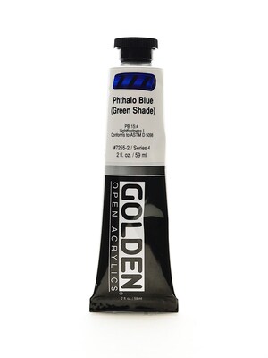 Golden Open Acrylic Colors Phthalo Blue (Green Shade) 2 Oz. Tube [Pack Of 2] (2PK-7255-2)
