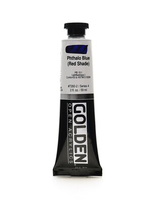 Golden Open Acrylic Colors Phthalo Blue (Red Shade) 2 Oz. Tube [Pack Of 2] (2PK-7260-2)