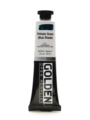 Golden Open Acrylic Colors Phthalo Green (Blue Shade) 2 Oz. Tube [Pack Of 2] (2PK-7270-2)