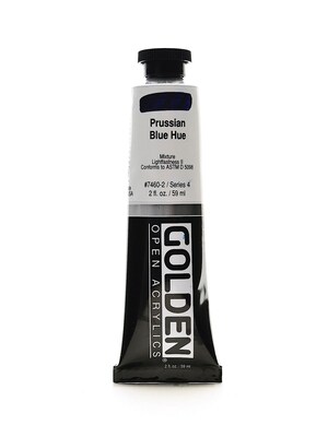 Golden Open Acrylic Colors Prussian Blue Hue 2 Oz. Tube [Pack Of 2] (2PK-7460-2)