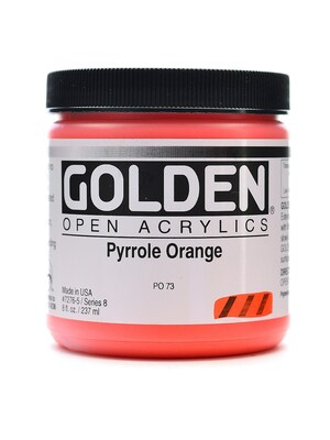 Golden Open Acrylic Colors Pyrrole Orange 8 Oz. Jar (7276-5)