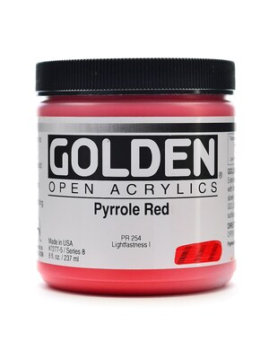 Golden Open Acrylic Colors Pyrrole Red 8 Oz. Jar (7277-5)