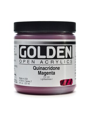 Golden Open Acrylic Colors Quinacridone Magenta 8 Oz. Jar (7305-5)