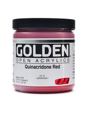 Golden Open Acrylic Colors Quinacridone Red 8 Oz. Jar (7310-5)