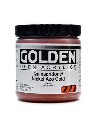 Golden Open Acrylic Colors Quinacridone/Nickel Azo Gold 8 Oz. Jar (7301-5)