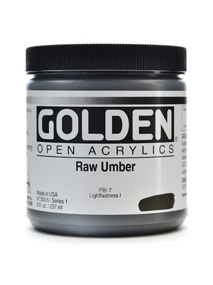 Golden Open Acrylic Colors Raw Umber 8 Oz. Jar (7350-5)