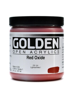 Golden Open Acrylic Colors Red Oxide 8 Oz. Jar (7360-5)