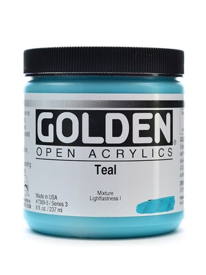 Golden Open Acrylic Colors Teal 8 Oz. Jar (7369-5)