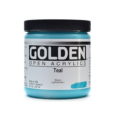 Golden Open Acrylic Colors Teal 8 Oz. Jar (7369-5)