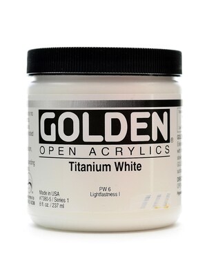 Golden Open Acrylic Colors Titanium White 8 Oz. Jar (7380-5)