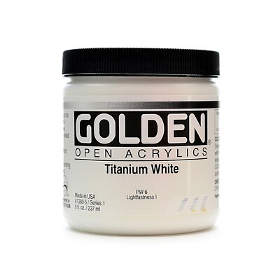 Golden Open Acrylic Colors Titanium White 8 Oz. Jar (7380-5)