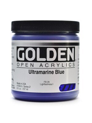 Golden Open Acrylic Colors Ultramarine Blue 8 Oz. Jar (7400-5)
