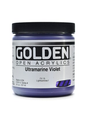 Golden Open Acrylic Colors Ultramarine Violet 8 Oz. Jar (7401-5)