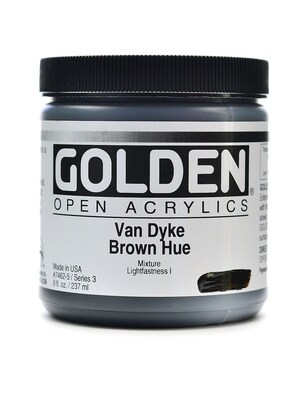 Golden Open Acrylic Colors Van Dyke Brown Hue 8 Oz. Jar (7462-5)
