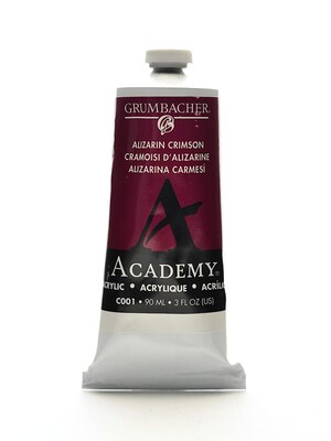 Grumbacher Academy Acrylic Colors Alizarin Crimson 3 Oz. (90 Ml) [Pack Of 3] (3PK-C001)