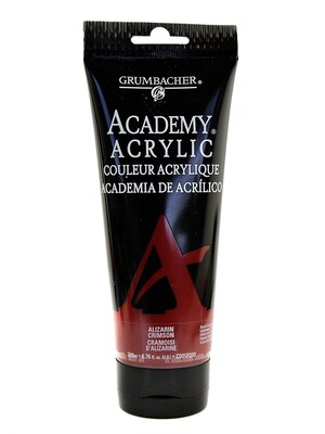 Grumbacher Academy Acrylic Colors Alizarin Crimson 6.8 Oz. (200 Ml) [Pack Of 2] (2PK-C001P200)