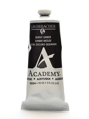 Grumbacher Academy Acrylic Paint Colors Burnt Umber 3 Oz. (90 Ml) [Pack Of 3] (3PK-C024)