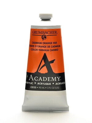 Grumbacher Academy Acrylic Colors Cadmium Orange 3 Oz. (90 Ml) [Pack Of 3] (3PK-C025)