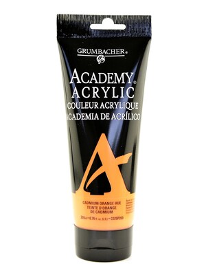 Grumbacher Academy Acrylic Colors Cadmium Orange Hue 6.8 Oz. (200 Ml) [Pack Of 2] (2PK-C025P200)