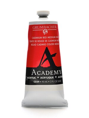 Grumbacher Academy Acrylic Colors Cadmium Red Medium Hue 3 Oz. (90 Ml) [Pack Of 3] (3PK-C029)