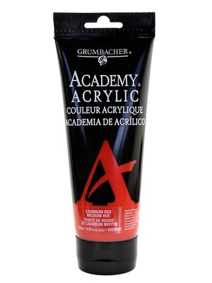 Grumbacher Academy Acrylic Colors Cadmium Red Medium Hue 6.8 Oz. (200 Ml) (C029P200)