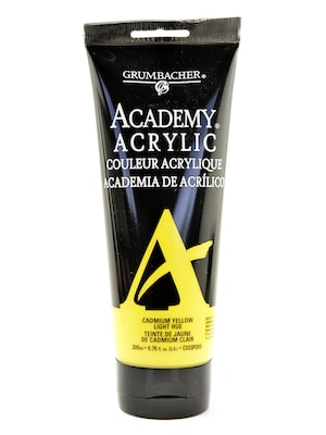 Grumbacher Academy Acrylic Colors Cadmium Yellow Light Hue 6.8 Oz. (200 Ml) [Pack Of 2] (2PK-C033P200)