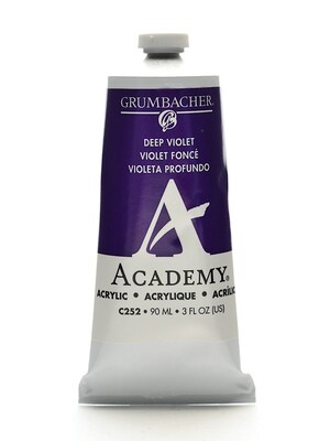 Grumbacher Academy Acrylic Paint Colors Deep Violet 3 Oz. (90 Ml) [Pack Of 3] (3PK-C252)