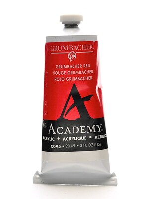 Grumbacher Academy Acrylic Paint Colors Grumbacher Red 3 Oz. (90 Ml) [Pack Of 3] (3PK-C095)
