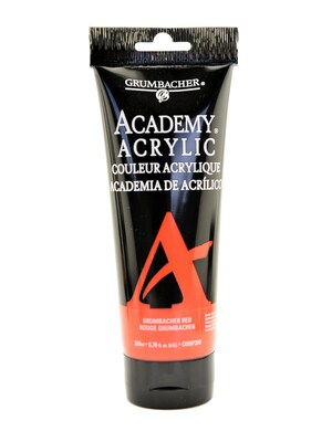 Grumbacher Academy Acrylic Paint Colors Grumbacher Red 6.8 Oz. (200 Ml) [Pack Of 2] (2PK-C095P200)