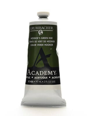 Grumbacher Academy Acrylic Colors HookerS Green Hue 3 Oz. (90 Ml) [Pack Of 3] (3PK-C105)