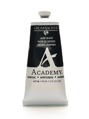 Grumbacher Academy Acrylic Colors Lamp Black 3 Oz. (90 Ml) [Pack Of 3] (3PK-C116)