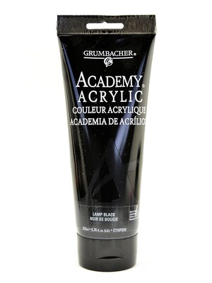 Grumbacher Academy Acrylic Colors Lamp Black 6.8 Oz. (200 Ml) [Pack Of 2] (2PK-C116P200)