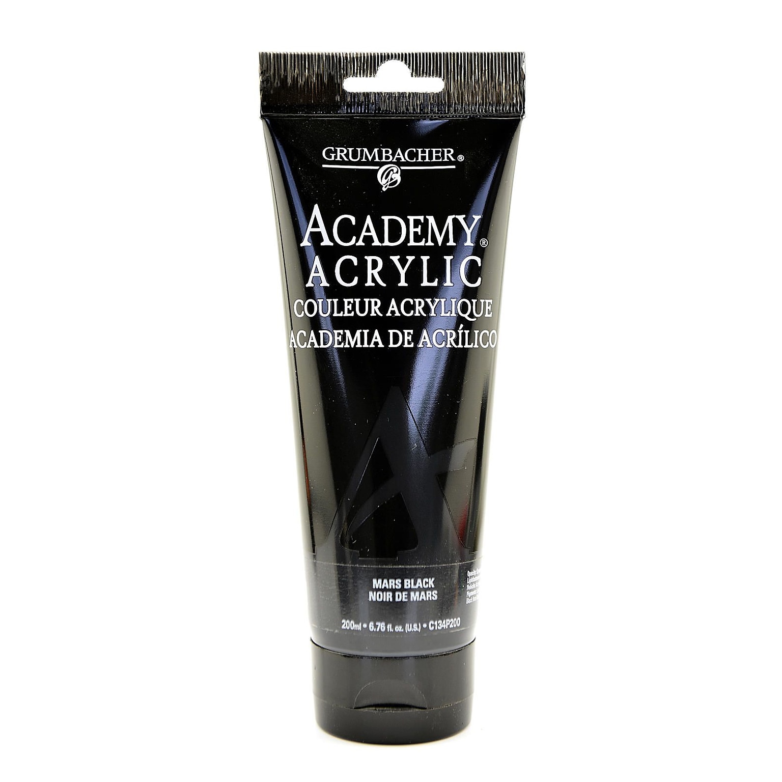 Grumbacher Academy Acrylic Paint Colors Mars Black 6.8 Oz. (200 Ml) [Pack Of 2] (2PK-C134P200)