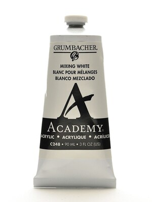 Grumbacher Academy Acrylic Colors Mixing White 3 Oz. (90 Ml) [Pack Of 3] (3PK-C248)