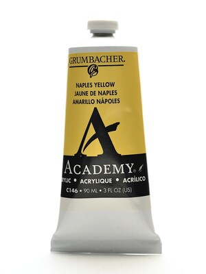 Grumbacher Academy Acrylic Colors Naples Yellow 3 Oz. (90 Ml) [Pack Of 3] (3PK-C146)