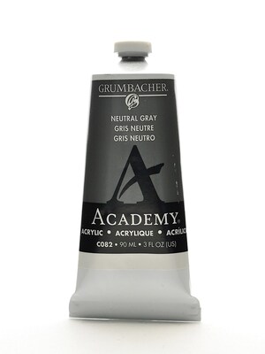 Grumbacher Academy Acrylic Colors Neutral Gray 3 Oz. (90 Ml) [Pack Of 3] (3PK-C082)