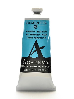 Grumbacher Academy Acrylic Colors Permanent Blue Light 3 Oz. (90 Ml) [Pack Of 3] (3PK-C257)