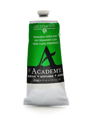 Grumbacher Academy Acrylic Colors Permanent Green Light 3 Oz. (90 Ml) [Pack Of 3] (3PK-C162)
