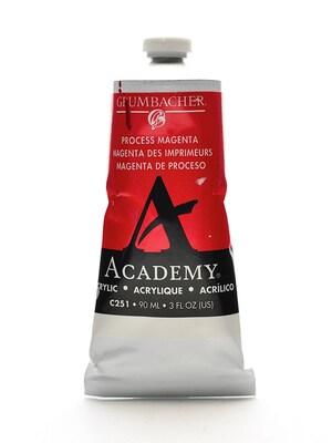 Grumbacher Academy Acrylic Colors Process Magenta 3 Oz. (90 Ml) [Pack Of 3] (3PK-C251)