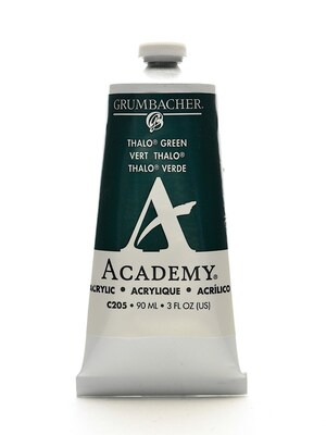 Grumbacher Academy Acrylic Colors Thalo Green Blue Shade 3 Oz. (90 Ml) [Pack Of 3] (3PK-C205)
