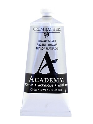 Grumbacher Academy Acrylic Colors Thalo Silver 3 Oz. (90 Ml) [Pack Of 3] (3PK-C195)