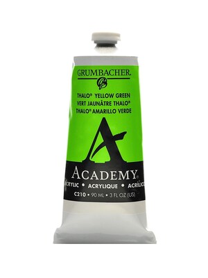 Grumbacher Academy Acrylic Colors Thalo Yellow Green 3 Oz. (90 Ml) [Pack Of 3] (3PK-C210)