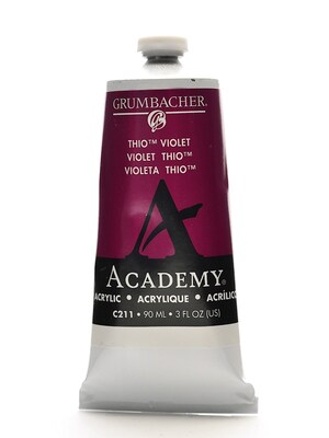 Grumbacher Academy Acrylic Colors Thio Violet 3 Oz. (90 Ml) [Pack Of 3] (3PK-C211)