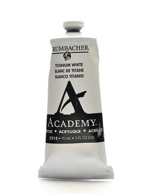Grumbacher Academy Acrylic Colors Titanium White 3 Oz. (90 Ml) [Pack Of 3] (3PK-C212)