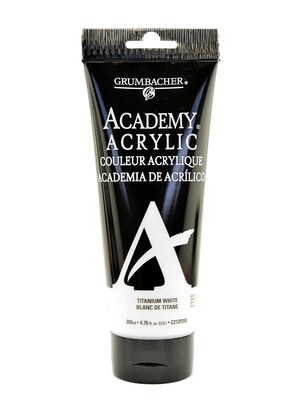 Grumbacher Academy Acrylic Paint Colors Titanium White 6.8 Oz. (200 Ml) [Pack Of 2] (2PK-C212P200)