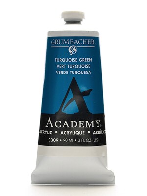 Grumbacher Academy Acrylic Colors Turquoise Green 3 Oz. (90 Ml) [Pack Of 3] (3PK-C309)