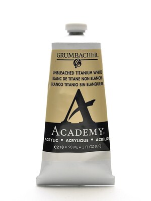 Grumbacher Academy Acrylic Paint Colors Unbleached Titanium White 3 Oz. (90 Ml) [Pack Of 3] (3PK-C218)